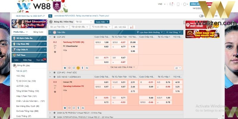 Hướng dẫn tham gia cá cược thể thao W88 dễ dàng và nhanh gọn
