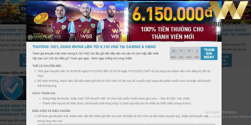 Tổng hợp khuyến mãi W88 siêu ưu đãi dành cho thành viên 6 Khuyến Mãi W88