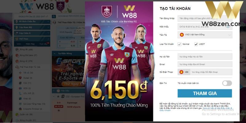 Quy trình thực hiện đăng ký tài khoản W88 cực đơn giản