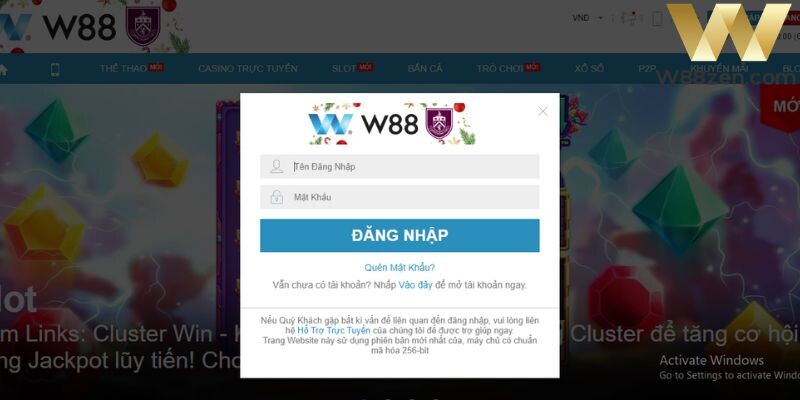 Người chơi đăng nhập vào sai đường link của nhà cái W88